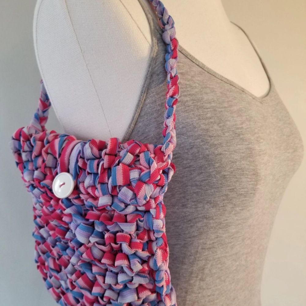 Fabric Stitched Velcro Handbags Purses Crossbody Bags Bundle